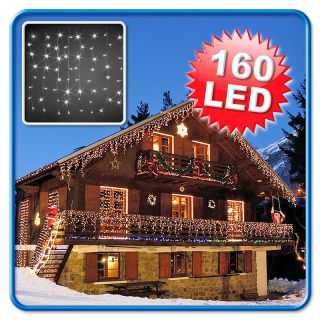 160er LED Lichtervorhang Innen / Außen geeignet LED Farbe Weiß NEU