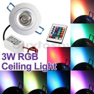 1x3W LED RGB Einbaustrahler Licht Multi Farben Decke 85 265V m
