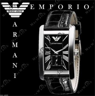 EMPORIO ARMANI Herren Uhr AR0143 Klassik Leder schwarz ORIGINAL NEU