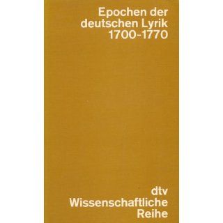 Epochen der deutschen Lyrik 1700   1770 Jürgen Stenzel