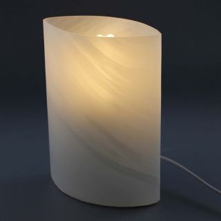 Tischleuchte Tischlampe Design oval Glas weiß alabaster Öko