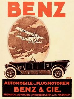 Farb Plakat (Mercedes) Benz & Cie., Automobile, 1918