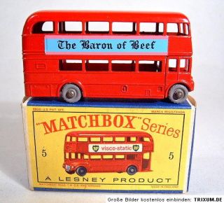 Matchbox RW 05C Routemaster Bus seltenes Baron of Beef Werbemodell