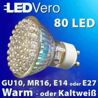 100 St. LEDVero IRIS 80er LED GU10 MR16 E14 E27 SPOT Lampe Strahler