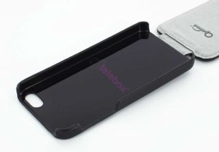 iphone 5 Optima Premium Echtleder Tasche in schwarz mit Flip Deckel
