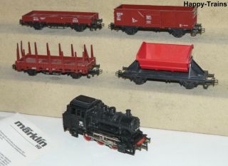 5x Märklin / Dampflok 3000 BR 89 006 Delta + 4x Güterwagen H0