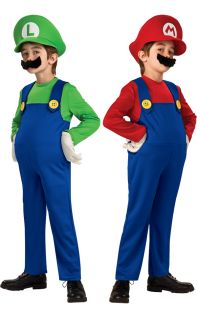 Kinder Junge Super Mario 80er 90er Retro Kostüme Mario und Luigi 3 10