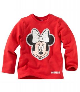 Top Mädchen Sweatshirt Pullover Minnie Mouse Maus DISNEY in ROT Gr