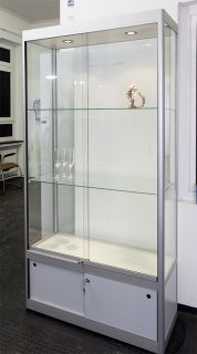 Glasvitrine Sammlervitrine Alu beleuchtet Ladeneinrichtung