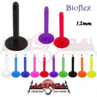 Labret Stab Bioflex Piercing 1,2mm viele Farben NEU