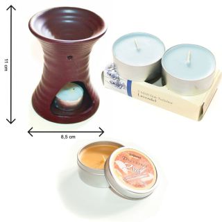 Duftset Keramik Duftlampe 2x maxi Duft Teelicht Lavendel Pajoma