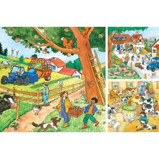   Lebendiger Bauernhof   3 x 49 Teile Puzzle Spielzeug