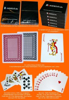 10 Decks Rondelo® 100% Plastik Poker Karten Spielkarten