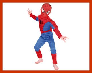 Deluxe Spider Man mit Muskeln Kinder Karneval Kostüm 104 140