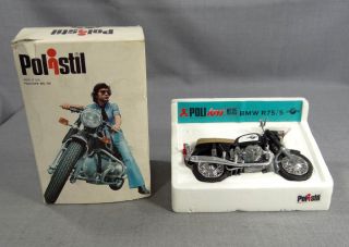 MOTORCYCLE MOTOR POLITOYS MS 105 MODEL TOY & STAND POLISTIL ITALY 115