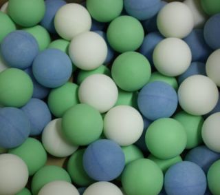 100 bunte Tischtennis Bälle / grün, blau, weiß / Neu