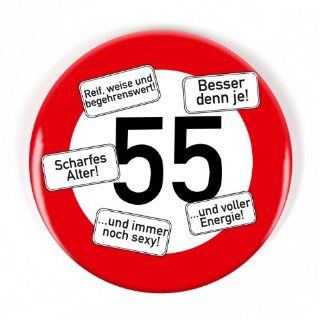 Riesen Verkehrsschild Button zum 55. Geburtstag von private signs