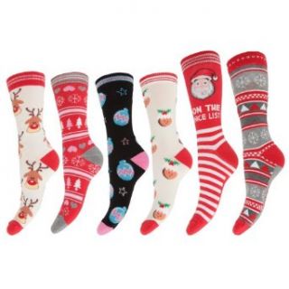 Damen/Frauen Neue Weihnachts Socken (3 Paar) Bekleidung
