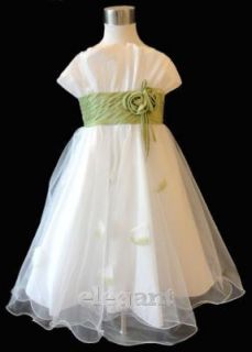 Blumenkinder Kleid Hochzeit Grün Gr 98/104 Sz 3 Gown #25