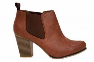 Damen Hellbraune Chelsea Boots mit Absatz Schuhe