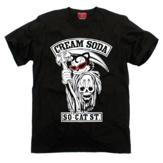 REbEL CAT SENSENMANN T Shirt (M XL) Rockabilly Biker 666 Tattoo Skull