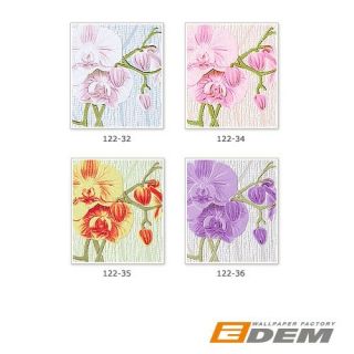 EDEM 122 34 Design Floral Blumen Tapete Orchideen hell rosa pink grün