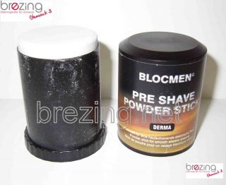 Blocmen Pre Shave Powder Stick Derma Bloc Puderstift für Rasierer