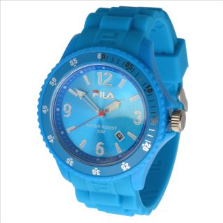 FILA Watches mit Neonblau Silicon Armband und drehbarer Lünette 5 ATM