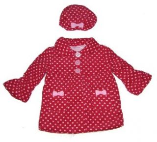 Mädchen Herbst Wintermantel   Mantel   mit Mütze   Rot mit Rosa