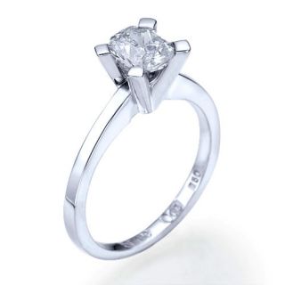 00 Carat D/SI Diamant Solitar Ring 14kt 585 Weißgold Diamantring