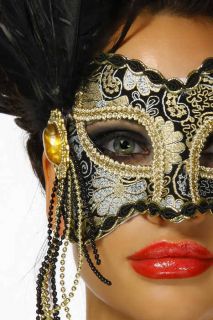 Augenmaske, Maske venezianische, Venezia, schwarz/gold zu Fasching