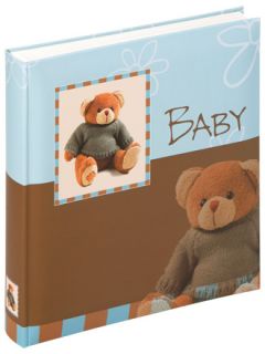 Baby Fotoalbum,braun/hellblau, 28x30.5 cm, vierseitiger