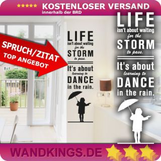 Wandtattoo Spruch   Life isn´t about waiting dancing in the rain