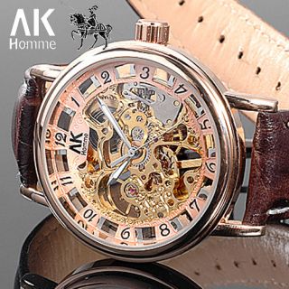 Luxus AK Homme Skelett Mechanische Uhren Herrenuhr Damenuhr Armbanduhr