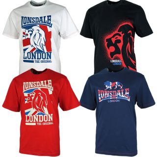 Lonsdale London Herren Classic T Shirt S M L XL XXL Tee rot schwarz