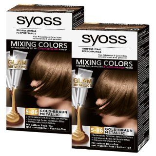 Syoss Mixing Colors Coloration 5 86 Gold Braun Metallic Stufe 3, 2er