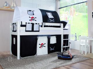 NEU* Piraten Kinderzimmer Hochbett Kinderbett Spielbett massiv weiß