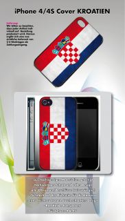 Apple iPhone 4/4S KROATIEN FLAGGE Fahne Hülle Cover Case Croatia EM