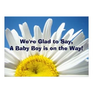 Baby Boy is on the Way Blue Invitation Cards