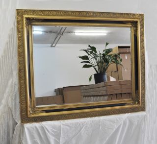 Wand Spiegel Gold Schwarz Wandspiegel 124x154 cm DESIGN