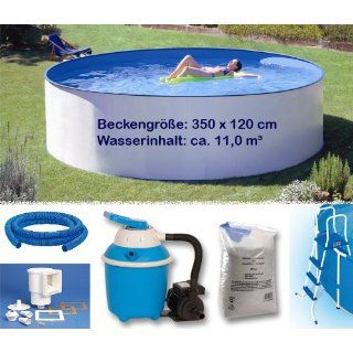 Pool Set Premium 3,50 x 1,20m, 0,6mm Folie & Stahlmantel Schwimmbecken