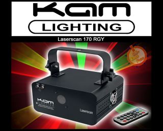 KAM Lighting LaserScan 170RGY DMX Grafik Laser mit Fernbedienung