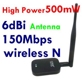 USB 150Mbps Stick WiFi Wireless WLAN Netzwerk Dongle Adapter 500mW+6