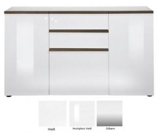 Sideboard 150 cm in Hochglanz Anrichte mit 3 Schubladen 2 Türen