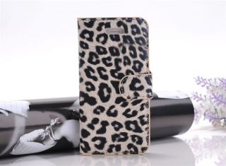Leopard Etui Ledertasche Leder Tasche Cover Hülle Schutzhülle #006
