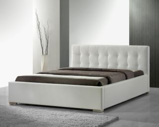 Weißes Bett Bonded Leder 180x200 Design Bettgestelle Futonbetten