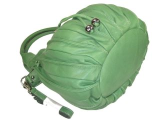 Ital Luxus Nappa Leder Shopper Tasche hell grün mint Beuteltasche