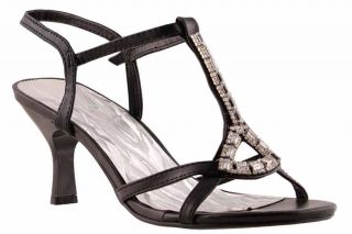 Steg Sandalette Strass 6cm Pfennigabsatz elegant Design Damenschuh