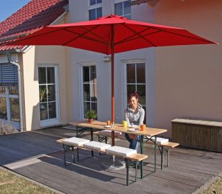 Bierzeltgarnitur Festzeltgarnitur mit Loch für Sonnenschirm L 198 cm