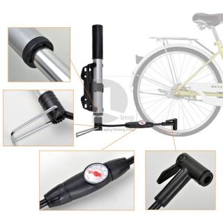 Portable Mini Mountain skidproof Bike Bicycle Tire Inflator Barometer